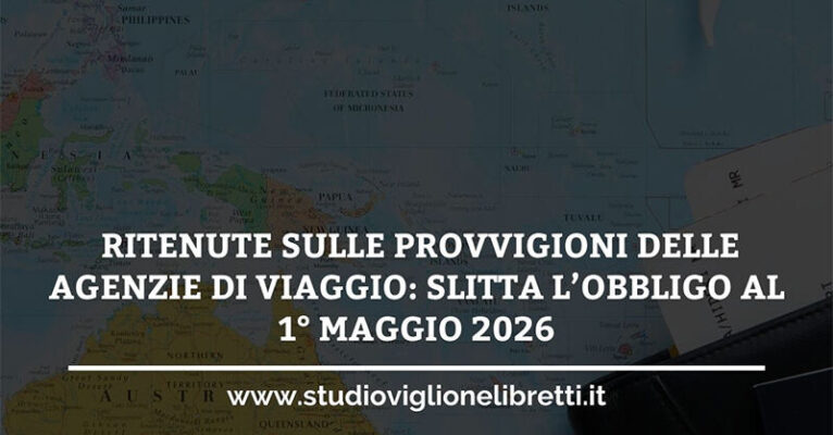 RITENUTE SULLE PROVVIGIONI AGENZIA DI VIAGGIO FB